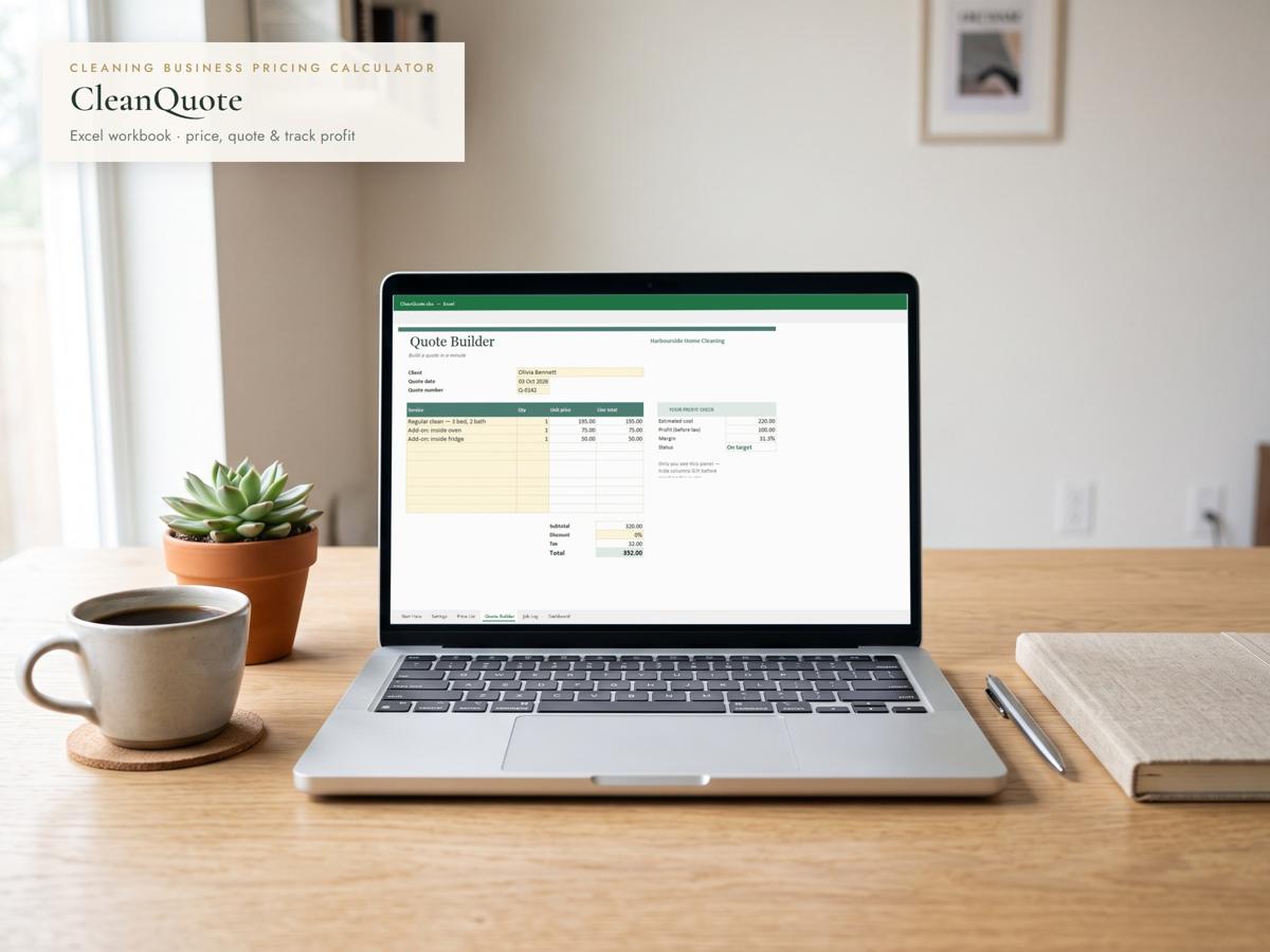 Cleaning Business Pricing Calculator Excel